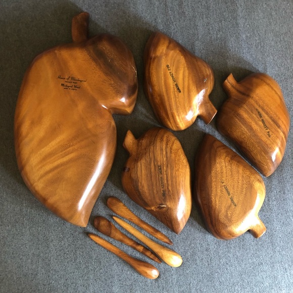 House of Monkeypod Serving Set Made in Hawaii - Picture 2 of 16